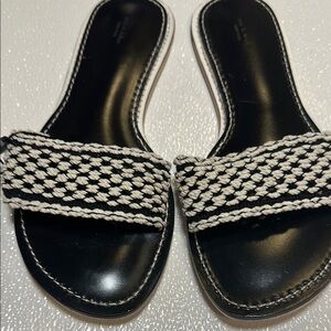 Rag & Bone Black and White Slide Sandals